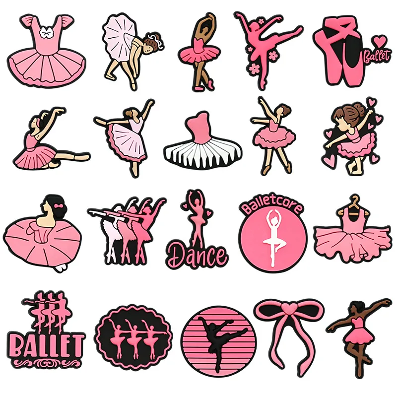 girl ballet series PVC shoe Charms Slippers Buckle combination Fit Wristbands accessories Decoration Bands gift unisex party