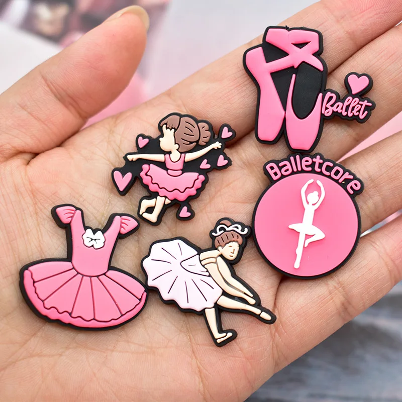 girl ballet series PVC shoe Charms Slippers Buckle combination Fit Wristbands accessories Decoration Bands gift unisex party thumbnail 4