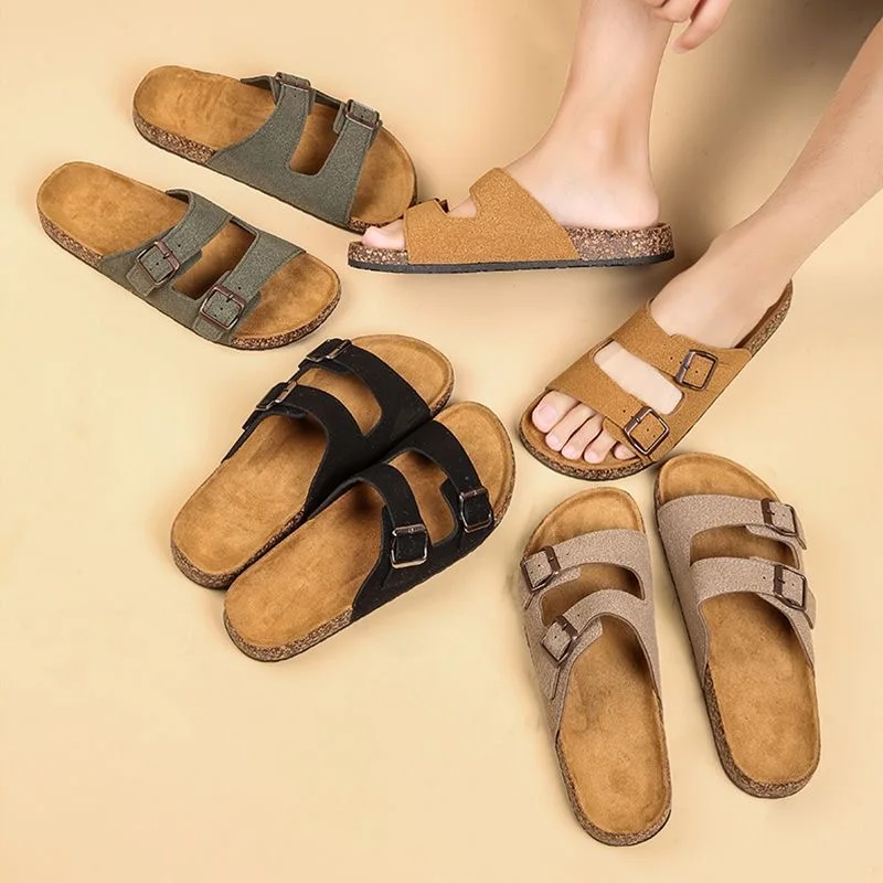 Men Clogs Fashion Shoes Outdoor Classic Cork Slide With Arch Support Beach Sandals Cork Suede Mules Slippers For Women Big Size thumbnail 5