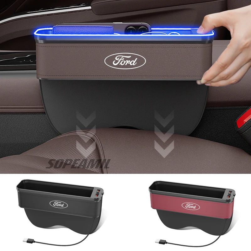 Car LED Light Multifunction Seat Crevice Storage Box Ford ST Mustang Kuga Ranger EXPLORER EDGE Fiesta Focus Mondeo F150 Fusion thumbnail 2