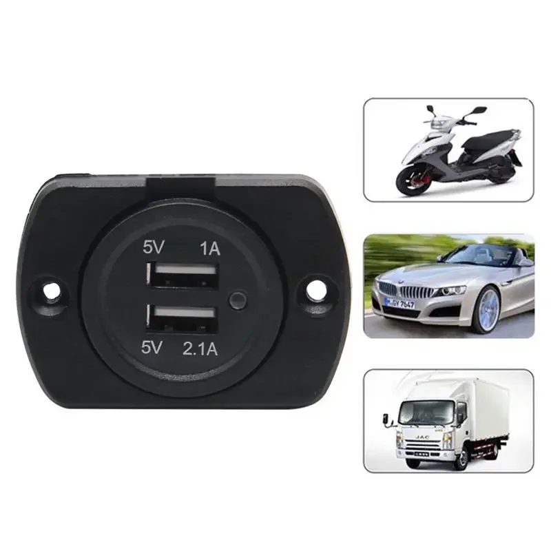 USB Car Charger Switch Voltmeter Panel For Marine Cigarette Lighter Voltmeter Power Outlet Socket Panel Mount Holder DIY 1Pc thumbnail 3