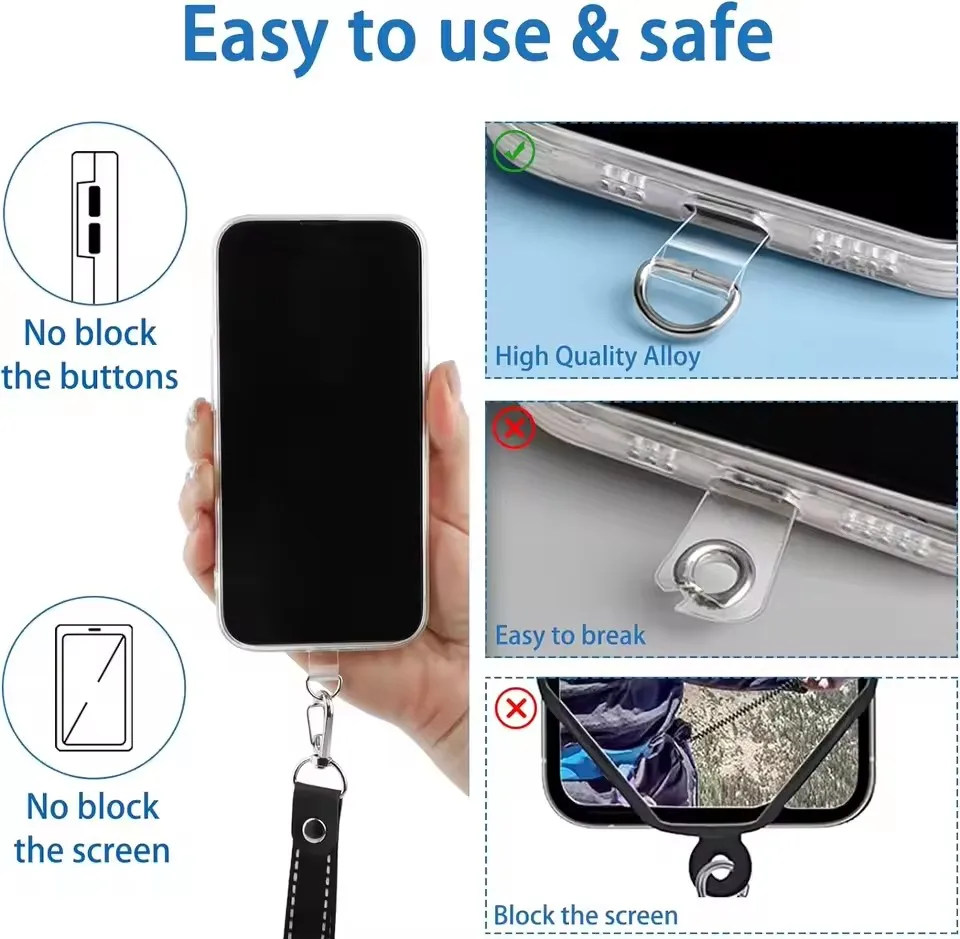 10/1pcs Universal Phone Tether Tab Plastic Cellphone Lanyard Patch Pad Tag for Phone Strap Crossbody Lanyard Gasket Accessories thumbnail 5