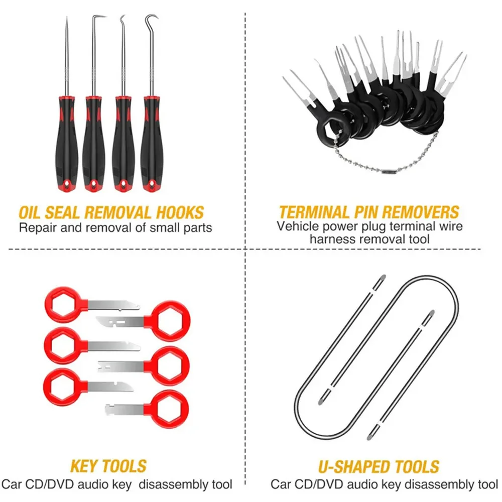 Auto Trim Removal Tool Car Door Panel Dash Audio Radio Removal Tools Kit Automotive Pry Tools Kits Auto Upholstery Repair Kit thumbnail 5