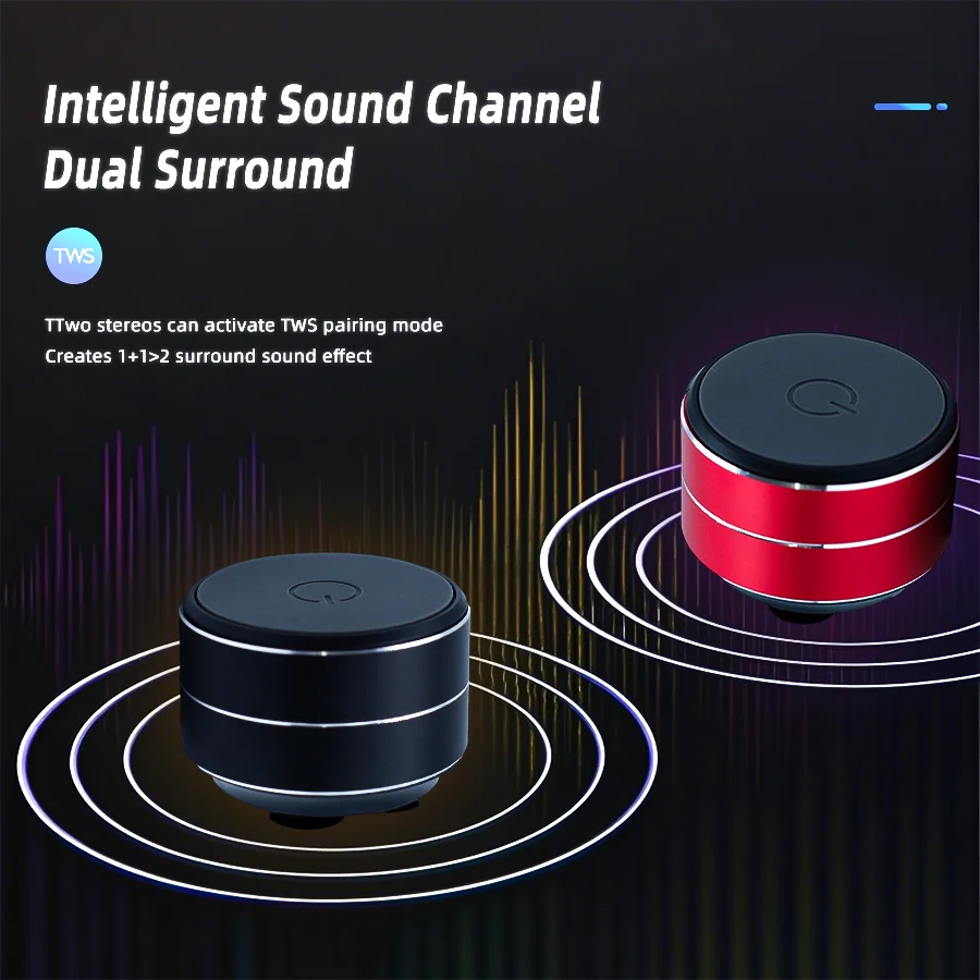 Mini Bone Conduction Speaker Vibration Stereo Audio Digital TWS Wireless Bluetooth Speakers Portable Metal Speaker Dropshipping thumbnail 4