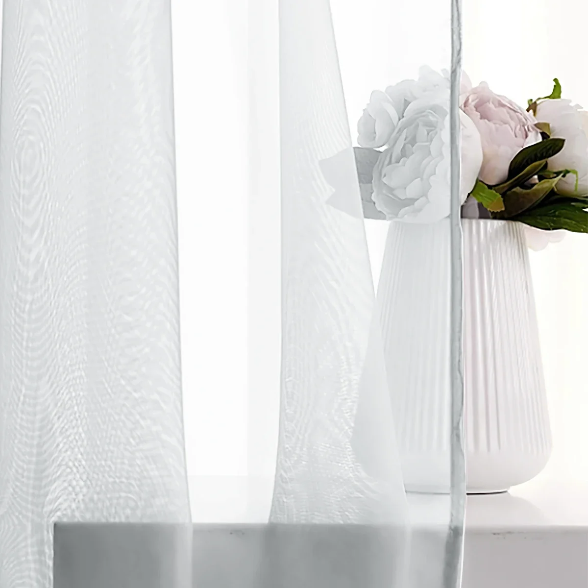 1pc Modern Waterproof Outdoor Curtain,  Solid Window Screen, Sheer Curtains for Terrace Balcony Showcase, Summer Curtains thumbnail 3