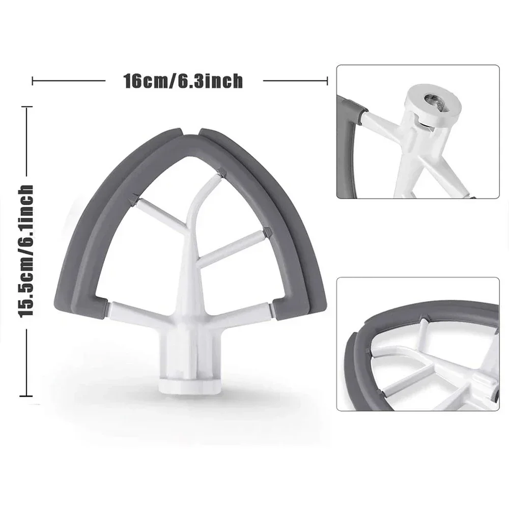 KitchenAid Flex Edge Beater 4.5-5QT Silicone Mixer Paddle Auto-Scrape Attachment Compatible with KSM150 KSM180 Stand Mixer thumbnail 6