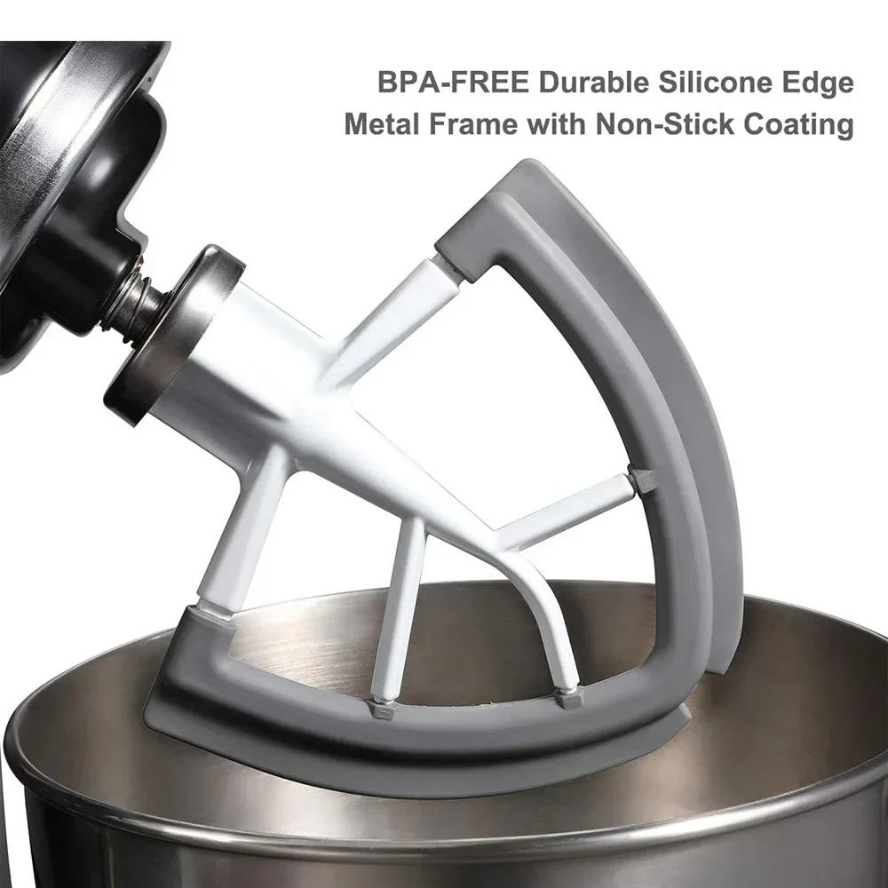 KitchenAid Flex Edge Beater 4.5-5QT Silicone Mixer Paddle Auto-Scrape Attachment Compatible with KSM150 KSM180 Stand Mixer thumbnail 2