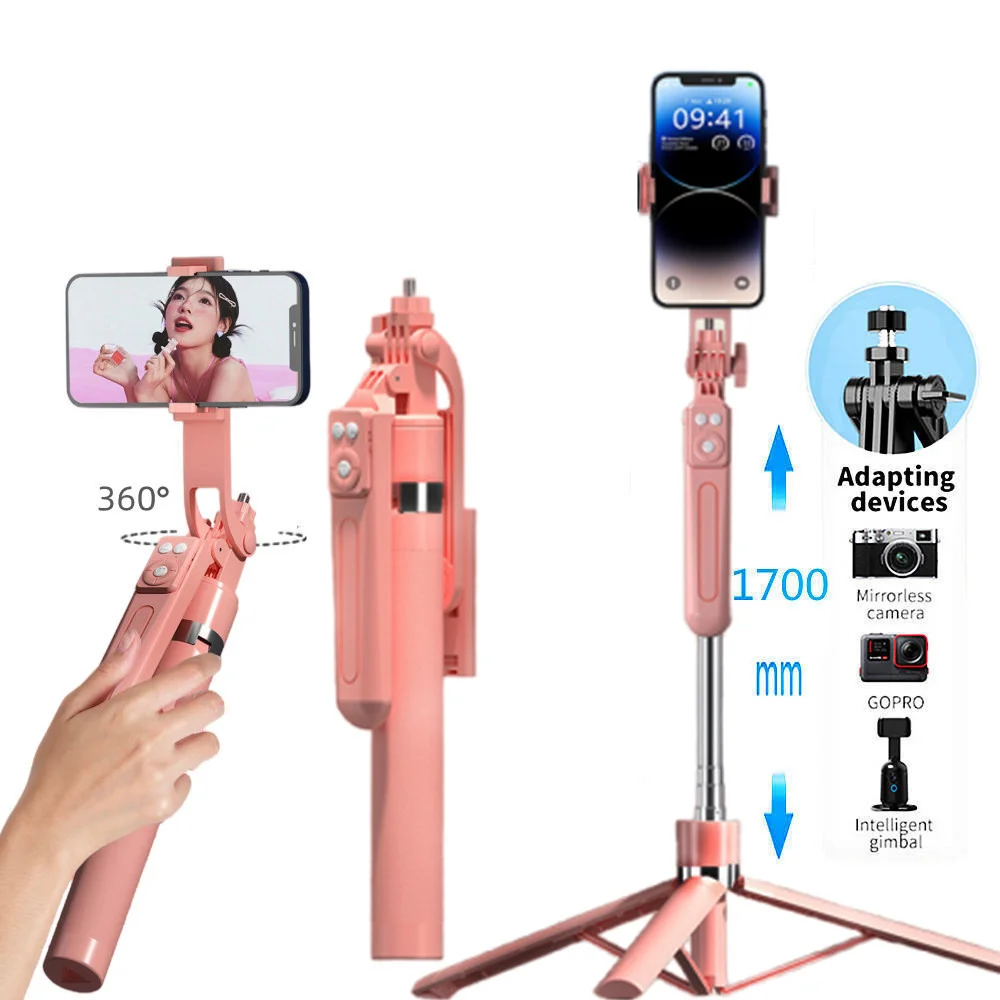 FGCLSY 1.7M selfie stick tripod with Light wireless remote control 360 ° rotation for smartphone video recording live streaming thumbnail 3