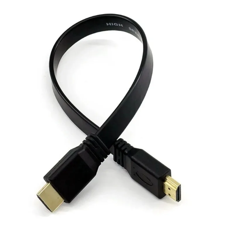 New HDMI-Compatible Cable Full HD Short HDMI Male to Male Plug Flat Cable Cord for Audio Video HDTV TV PS3 0.3M 0.5M thumbnail 6