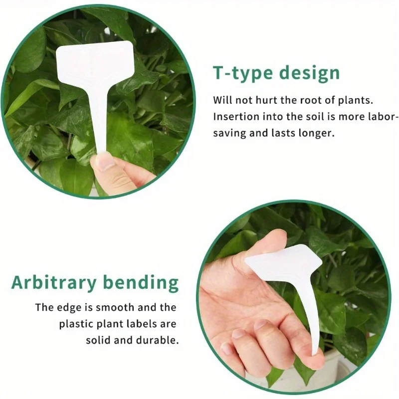 100Pcs T-Shaped Garden Labels Waterproof Plastic Plant Markers for Indoor & Outdoor Gardens thumbnail 4