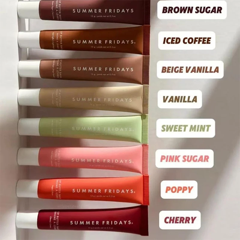 Summer Friday's Vanilla Beige Lip Balm Moisturizing Transparent Lipstick Set Smooth Soft Tube Mirror Lip Gloss Lip Makeupv