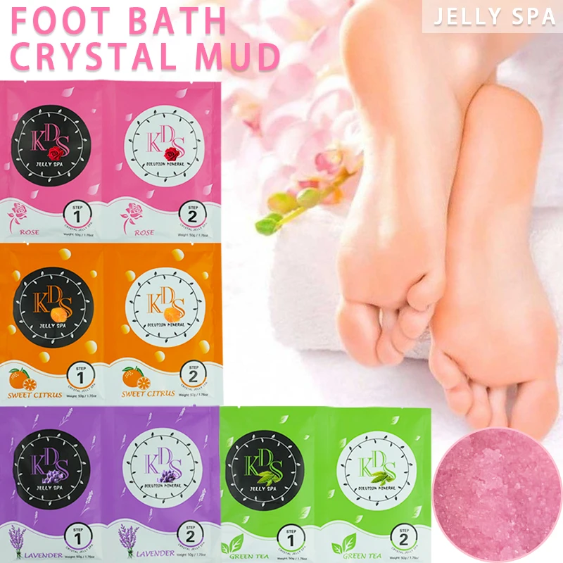 Rose Lavender Crystal Mud Foot Bath Salt Foot Bath Foot Therapy Foot Care Home Jelly Spa Exfoliation 100g thumbnail 2