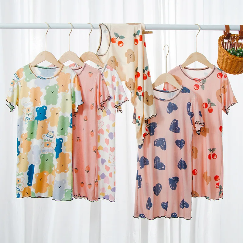 1-12Years New Summer Girl Nightgown Cartoon Pajamas Dress for Kids Teenager Night Dress Baby Nightdress Cute Children Clothing thumbnail 5