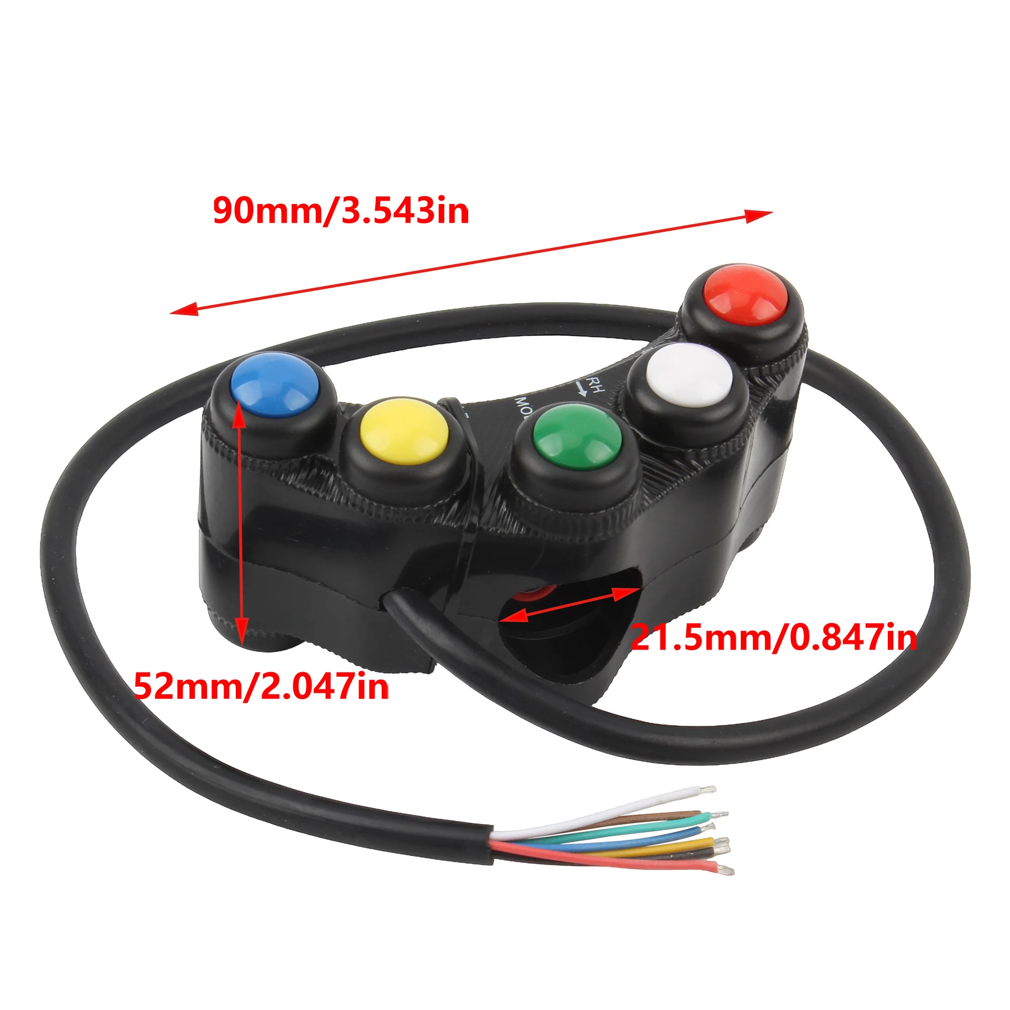 Universal Motorcycle 22mm Handlebar Switches Accessories 5 Button Array Push Button Switch For Enduro Motorcross Scooters Moped thumbnail 5