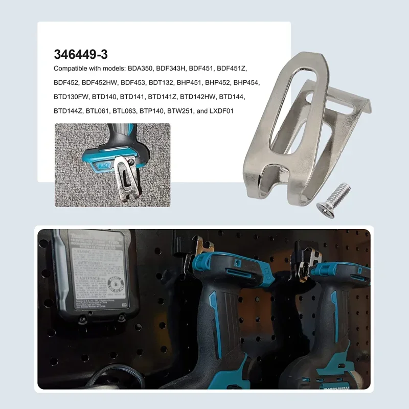 1/5/10Pcs Belt Clip Hook with Screw for Makita/Dewalt/Milwaukee/Ryobi 18V 20V Impact Wrench Driver Drill Power Tools Accessories thumbnail 6