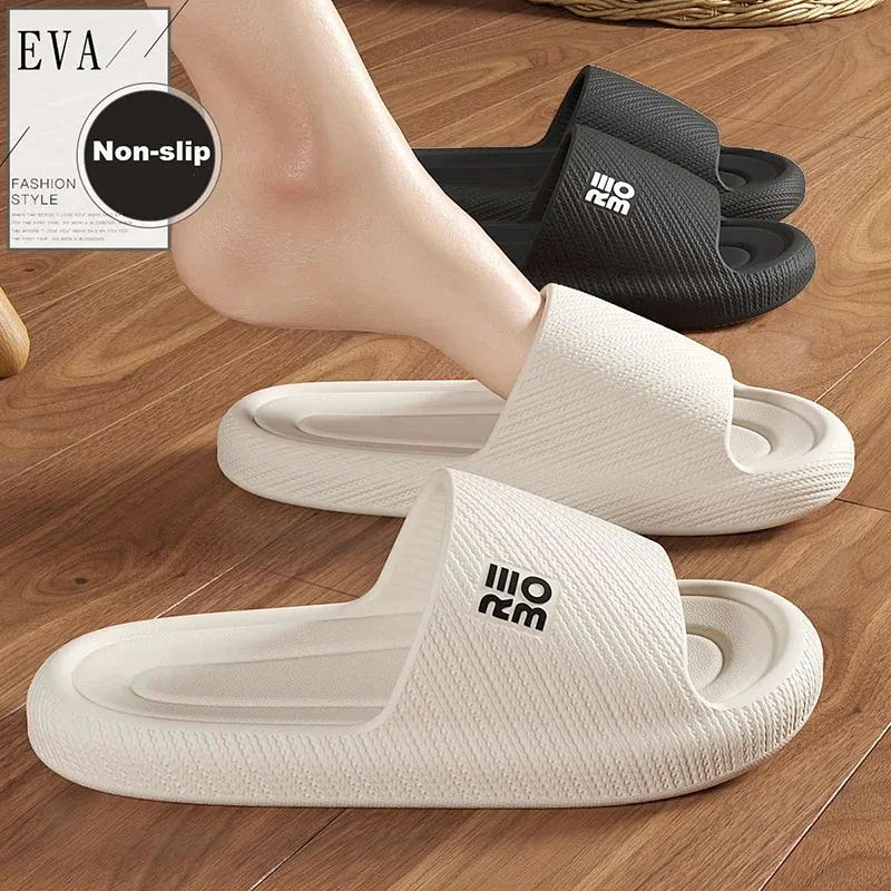 Summer Fashion Slippers Men Shoes Comfortable Slippers For Men Home Flat Sandals Flip Flops Couples Bathroom Indoor Slides thumbnail 2