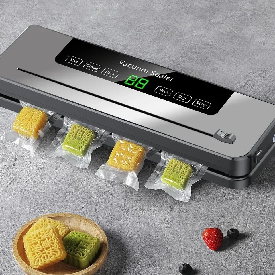 Electric Vacuum Sealer Food Storage Seal Touch Button Dry/Wet Built-in Cutter Kitchen Food Sealing Vacuum packaging machine thumbnail 4