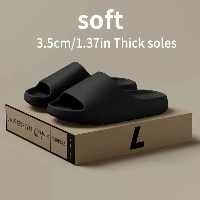 Women's Slippers EVA Soft Thick Soled Summer Fashion Slippers & Men's Yeezys Slides Beach Sandals thumbnail 3