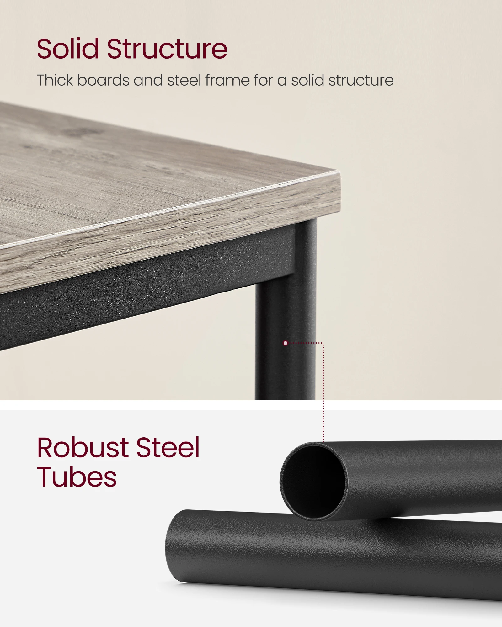 VASAGLE Sofa Side Table, 3-Tier End Table, Bedside Table with Steel Frame thumbnail 6