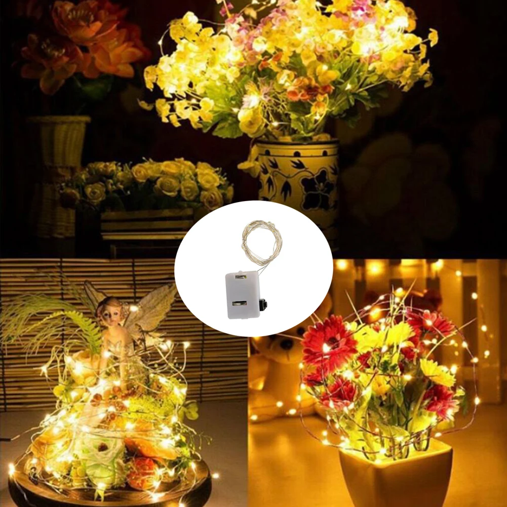 12pcs LED Fairy Light, 3 Lighting Modes, Silvery Wire Fairy Lights, Button Battery Powered, String Lights for DIY Decoration thumbnail 4