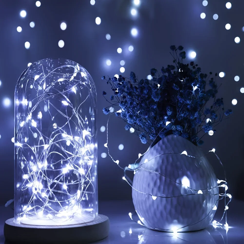 12pcs LED Fairy Light, 3 Lighting Modes, Silvery Wire Fairy Lights, Button Battery Powered, String Lights for DIY Decoration thumbnail 3