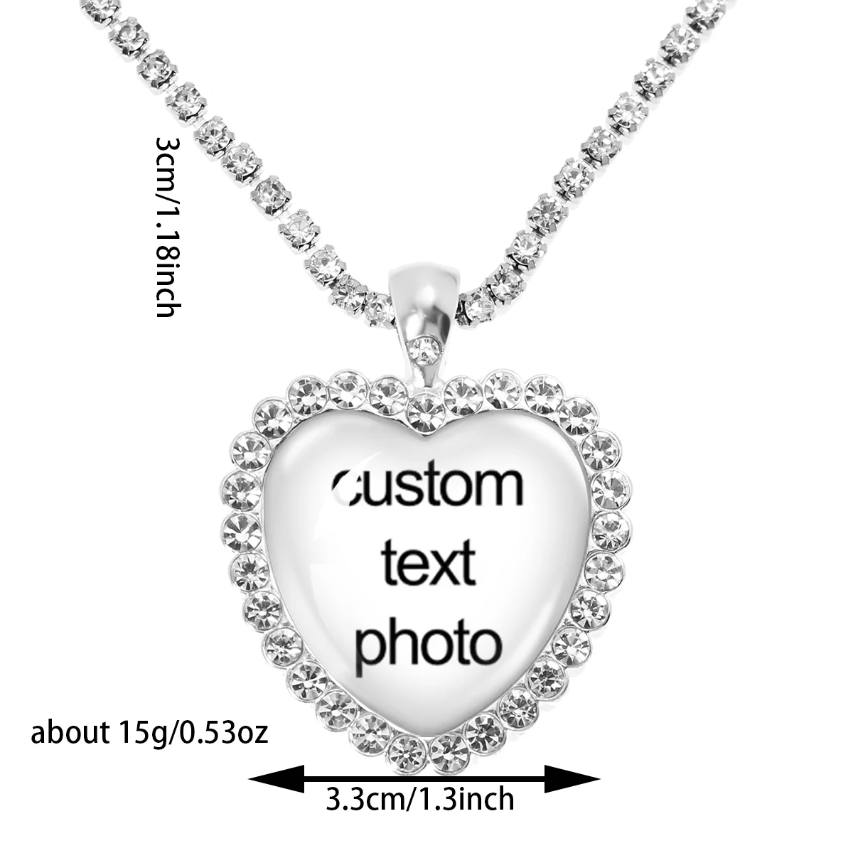 Personalized Necklaces For Personalised Custom Pendant Peach Heart Necklace Glass Pendants Mum Dad Baby Custom Gifts Jewelry thumbnail 3