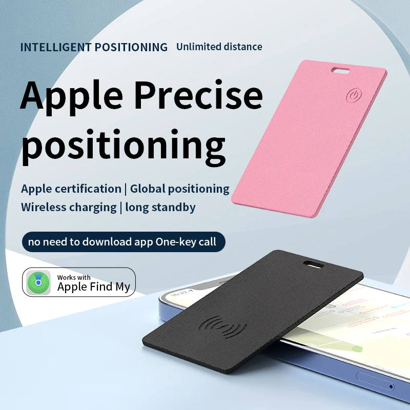 Wireless Charging Tracking Card Smart Waterproof GPS Locator Wallet Finder Works with Apple Find My App Blootooth Mini Tracker thumbnail 2