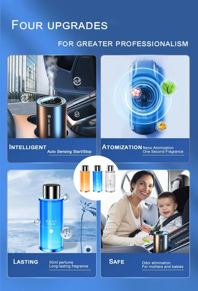 50ML Car Perfume Diffuser Smart Car Air Diffusers Adjustable Concentration 50ml Essential Oil Diffuser Rechargeable Fragrance thumbnail 3