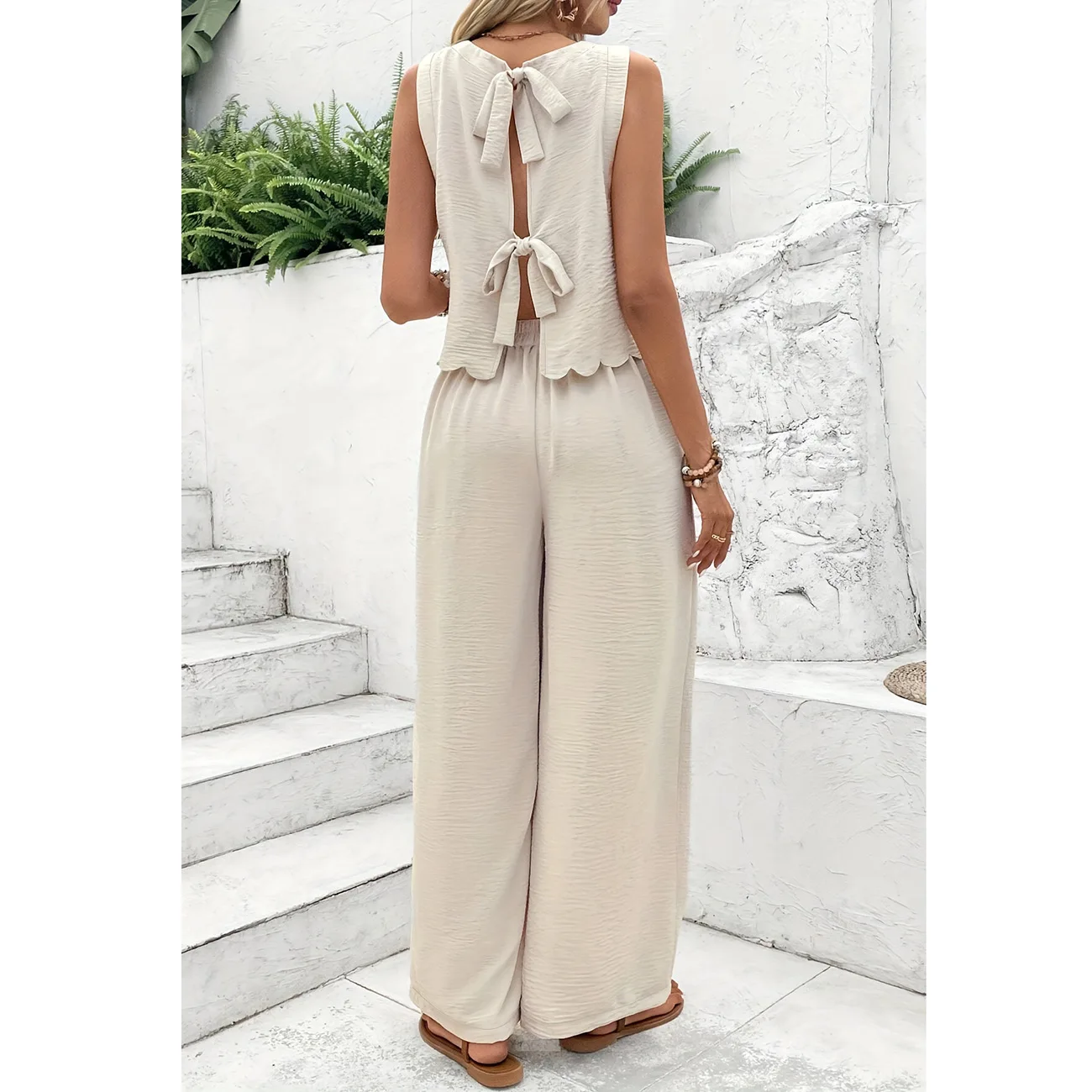 2025 Summer New Women's Fashion Sleeveless Tank Top Casual Pants Set thumbnail 3