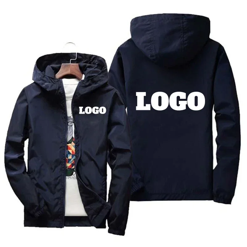 Customized Name: Autumn Jacket, Men's Waterproof Windbreaker, Casual Clothing, Plus Size 7Xl, Black Outdoor Sportswear thumbnail 2
