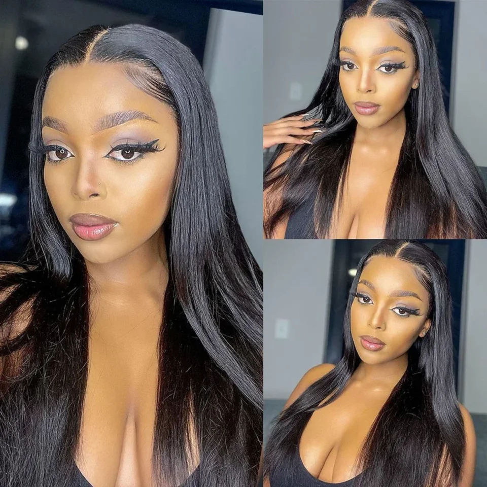 V Part Wig U Shape Wig Silk Straight 250% 180% Human Hair Wigs Brazilian Virgin Hair V Shape Full Machine Made Wigs For Women thumbnail 2