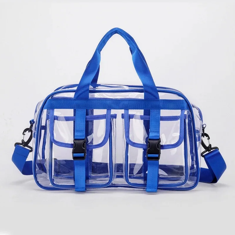 Fashion Versatile Solid Color PVC Transparent Travel Duffels 2025 New Hot Sale Zipper Simple Large Capacity Casual Shoulder Bag thumbnail 2