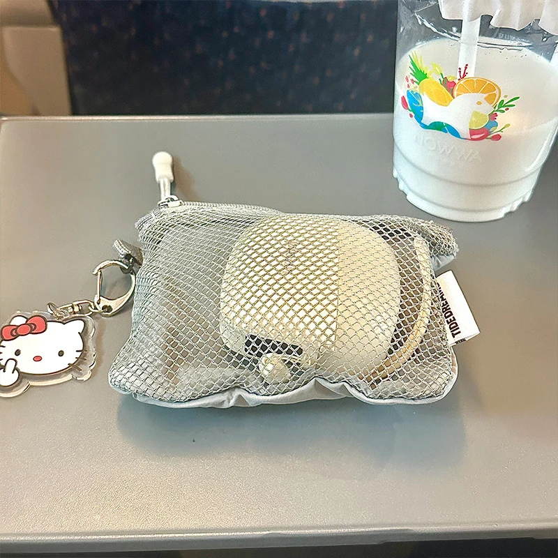 Travel Makeup Storage Bags New Mesh Coin Purse Simple Portable Mini Bag Multi-purpose Square Bag Double-layer Zipper Card Holder thumbnail 4