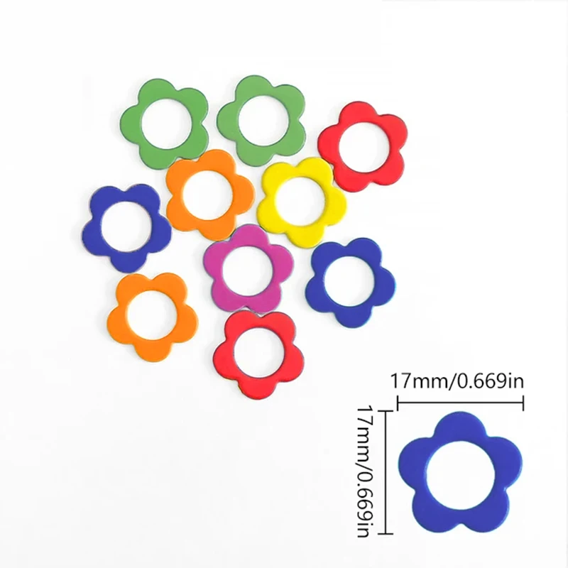 20/40/60PCS Flower Metal Stitch Marker,Colorful Knitting Locking Markers Ring,DIY Craft Accessories,Knitting Supplies thumbnail 3