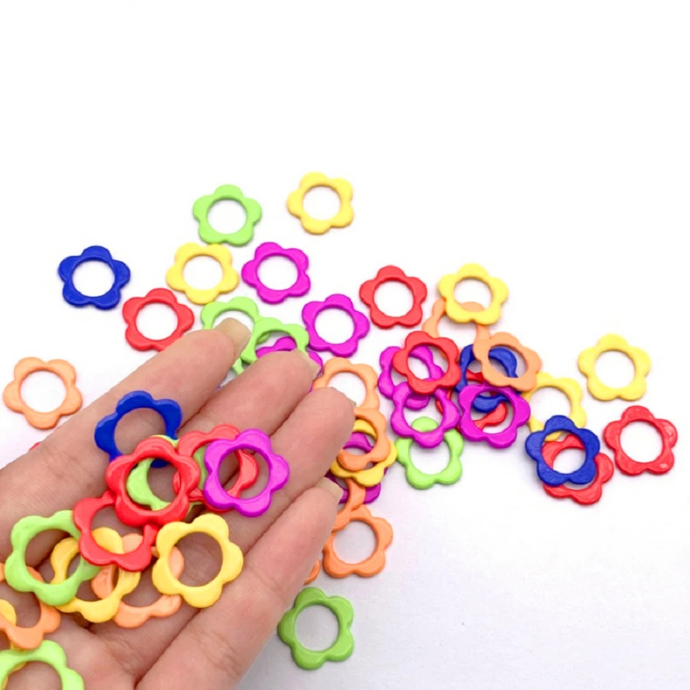 20/40/60PCS Flower Metal Stitch Marker,Colorful Knitting Locking Markers Ring,DIY Craft Accessories,Knitting Supplies thumbnail 4