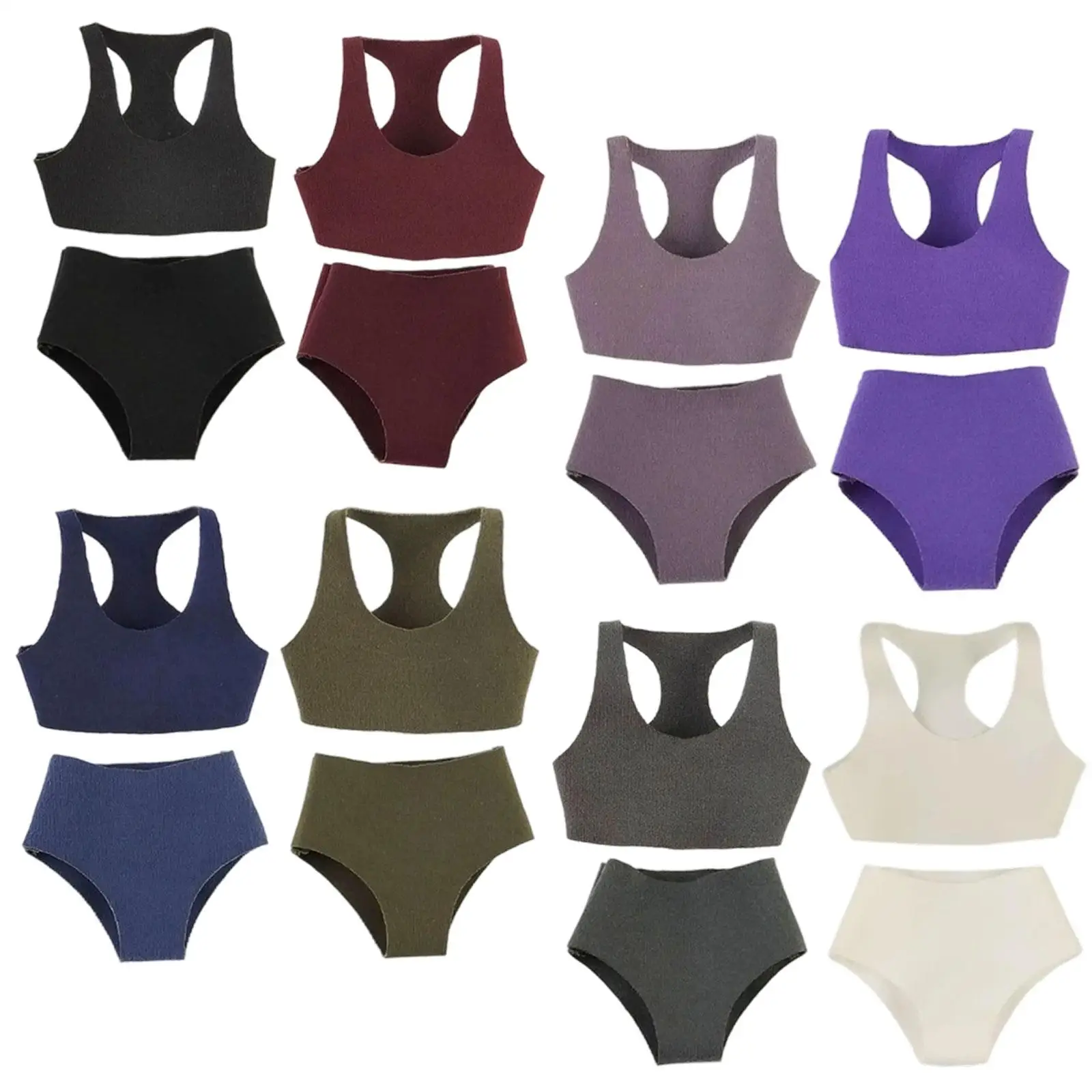 1:12 Scale Sports Bra Shorts Set Fancy Dress Lightweight Casual Miniature Doll Model Clothes for 6 inch Female Figures Costume thumbnail 2