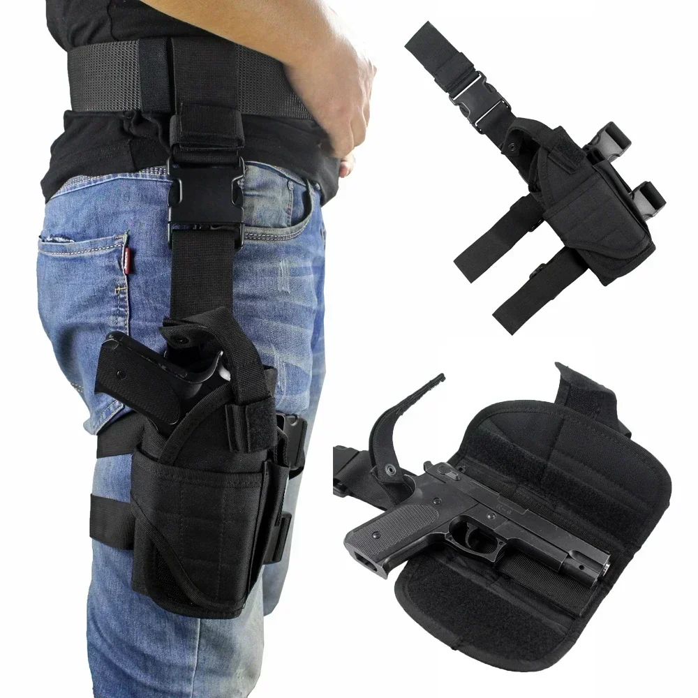 Universal Drop Leg Thigh Gun Holster Right Hand Adjustable Handgun Holder Pouch Outdoor Hunting Gun Glock Pistol Holster Bag