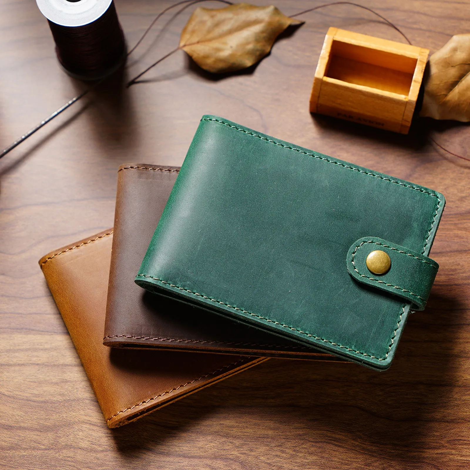 Genuine Leather Bifold Driver License Holder, Slim Holder Cover for Cards, Driver's License, Bussiness Travel Gift for Women Men thumbnail 5