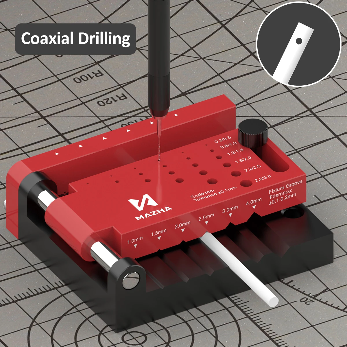 MAZHA T0012 Round Stick Punching Positioner Station for Modeler Hobby DIY Round Rod Drilling Auxiliary Locator Tool thumbnail 3