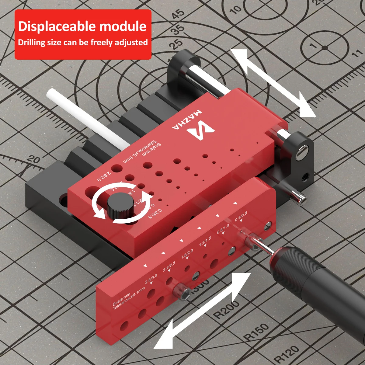 MAZHA T0012 Round Stick Punching Positioner Station for Modeler Hobby DIY Round Rod Drilling Auxiliary Locator Tool thumbnail 4