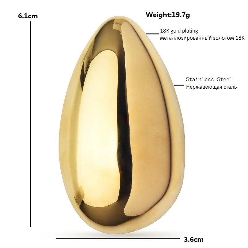 Wuli&baby Stainless Steel Egg Brooches For Women Unisex 2-color Beautiful Geometric Party Office Brooch Pins Gifts thumbnail 2