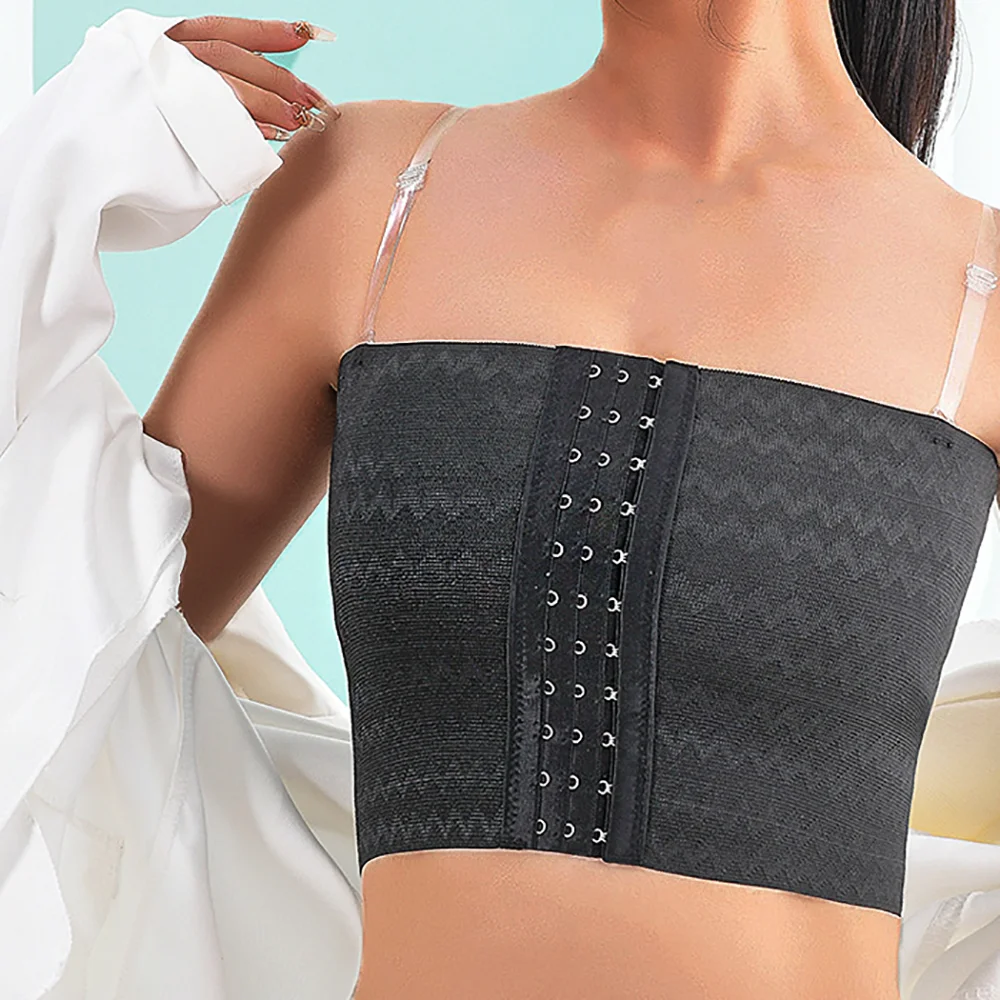 Women Compression Breast Shapewear Bra Intimates Body Shaper Binder Trans With Bra Straps Tops Breathable Short Chest Tank Tops thumbnail 3