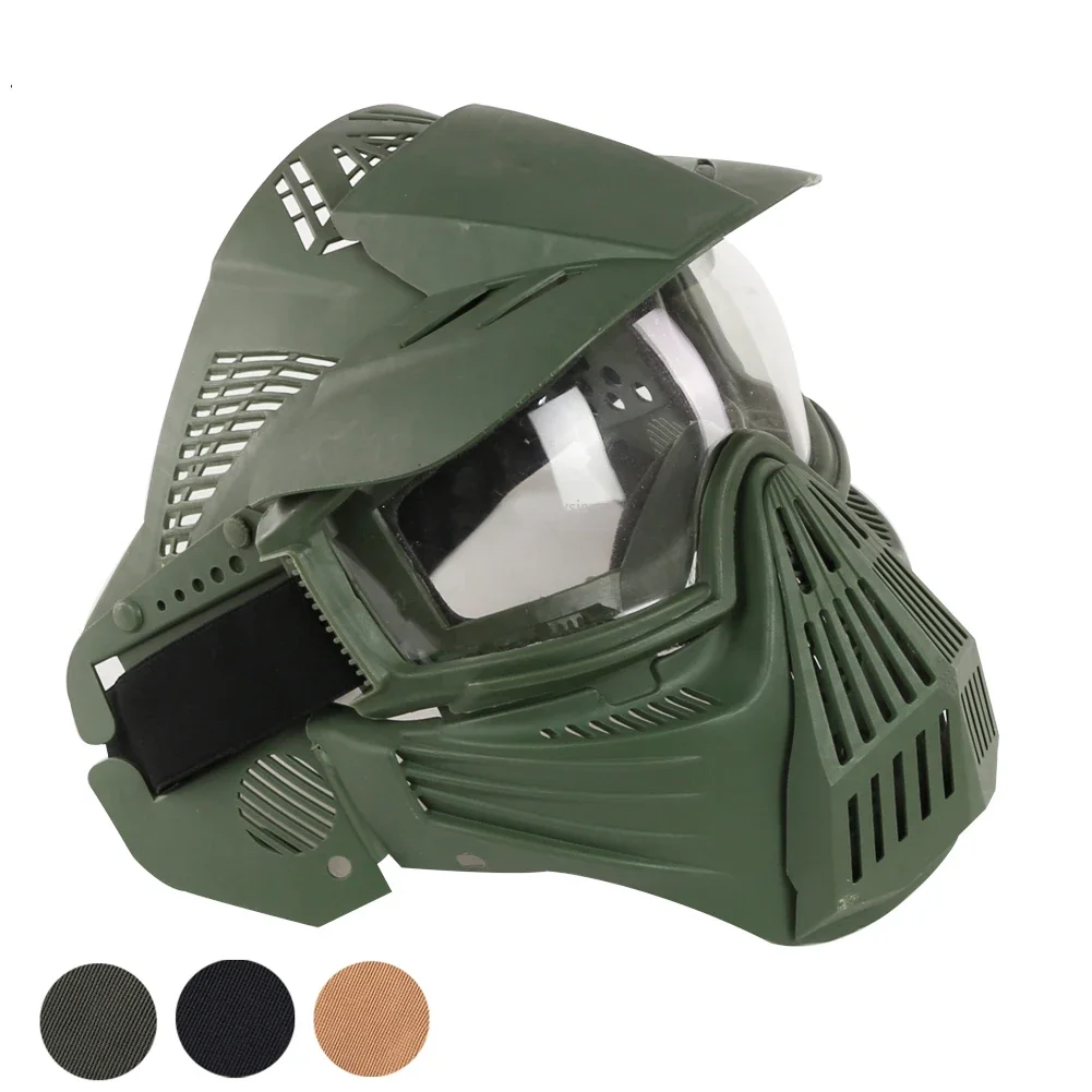 Tactical Full Face Mask with Lens Airsoft Paintball Accessories Hunting CS Game Combat Masks Impact Resistant