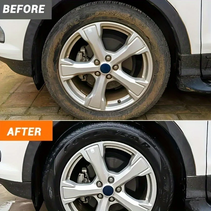 Car Tire Repair Kit & Panel Renewal Wax Coating Agent Car Plastic Back To Black Shine Gloss Long-Lasting Tire Polish Wax thumbnail 5