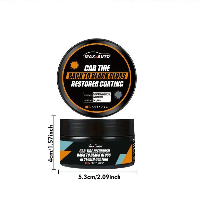 Car Tire Repair Kit & Panel Renewal Wax Coating Agent Car Plastic Back To Black Shine Gloss Long-Lasting Tire Polish Wax thumbnail 3