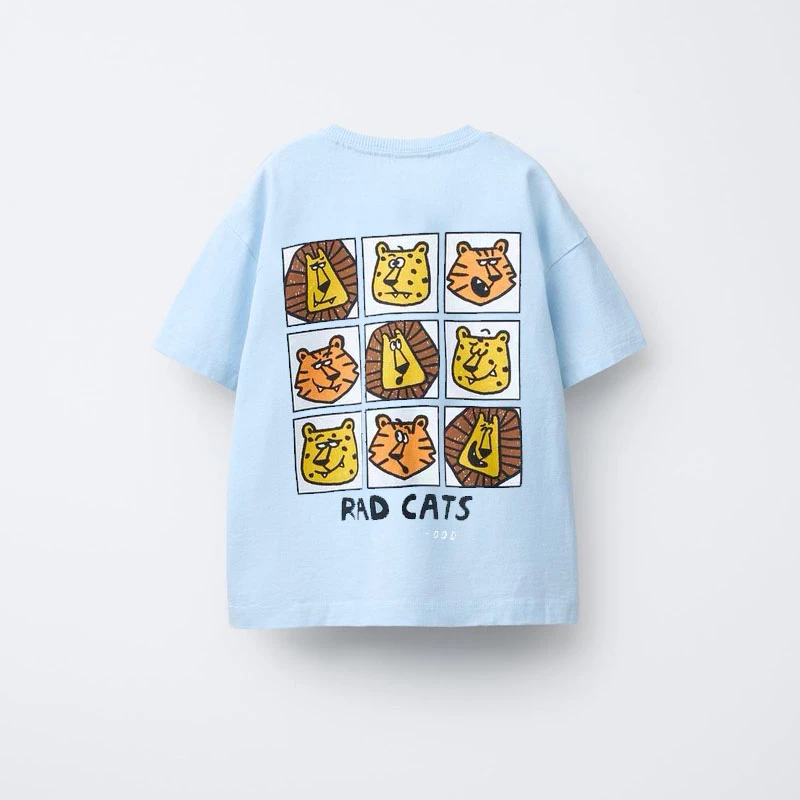 Animal Pattern Boys Clothes T-shirt Summer New Simple Fashion Short Sleeve Tops Kids Tees Round Collar Print Children's T Shirts thumbnail 6