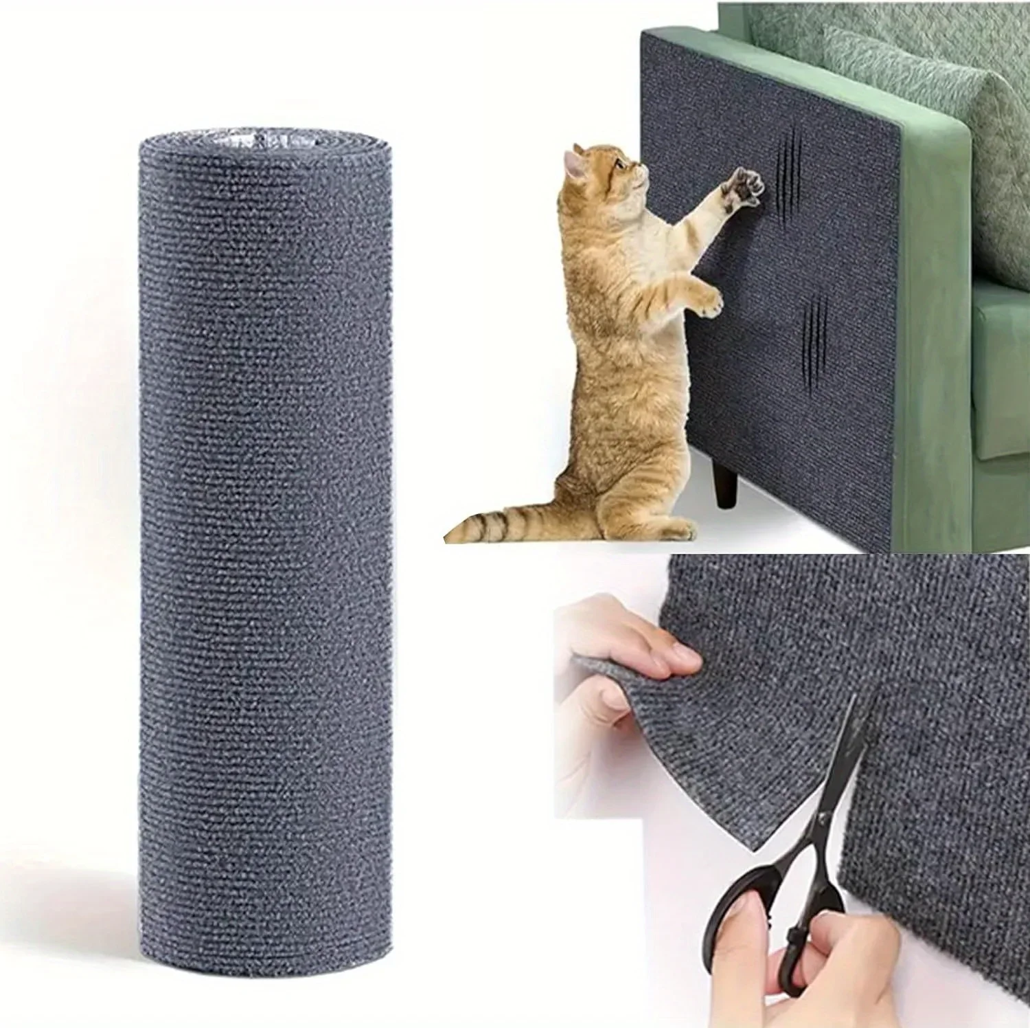 Self-Adhesive Anti Cat Scratch Sofa DIY Cats Scratch Protection Paws Sharpen Trimmable  Carpet Cats Scratch Board ﻿Roll Shipment thumbnail 4