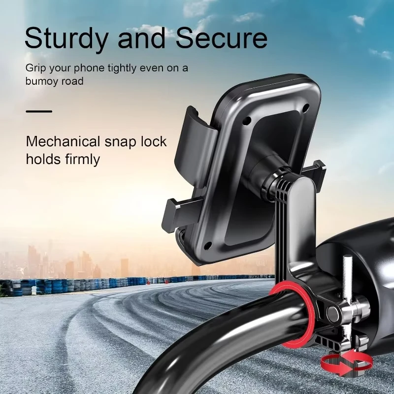 Bike Phone Holder Motorcycle Fast Locking Rotatable MTB Phone Mount Shockproof Phone Holder thumbnail 5