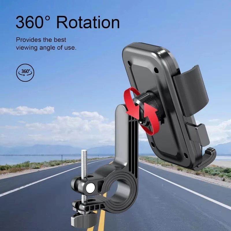 Bike Phone Holder Motorcycle Fast Locking Rotatable MTB Phone Mount Shockproof Phone Holder thumbnail 4