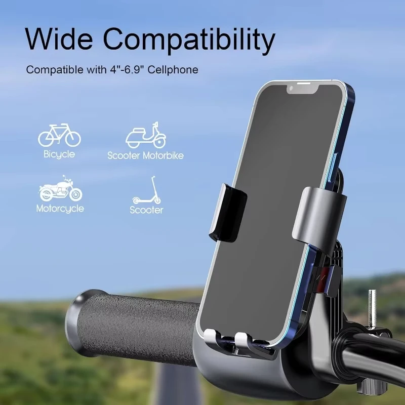 Bike Phone Holder Motorcycle Fast Locking Rotatable MTB Phone Mount Shockproof Phone Holder thumbnail 3